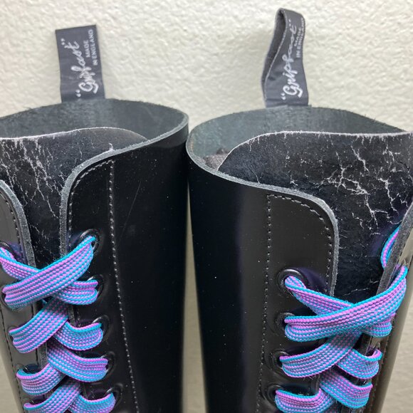 Vintage Steel Toe 20-eye Gripfast England Womens US 8.5 nps grinders dr. martens - Picture 14 of 16